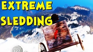 EXTREME SLEDDING! | Just Cause 3 ( Sledding down the biggest mountain )