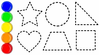 Learn 2D Shapes | Shape Recognition Activity | Circle, Square , Triangle & Heart | Dotted lines 