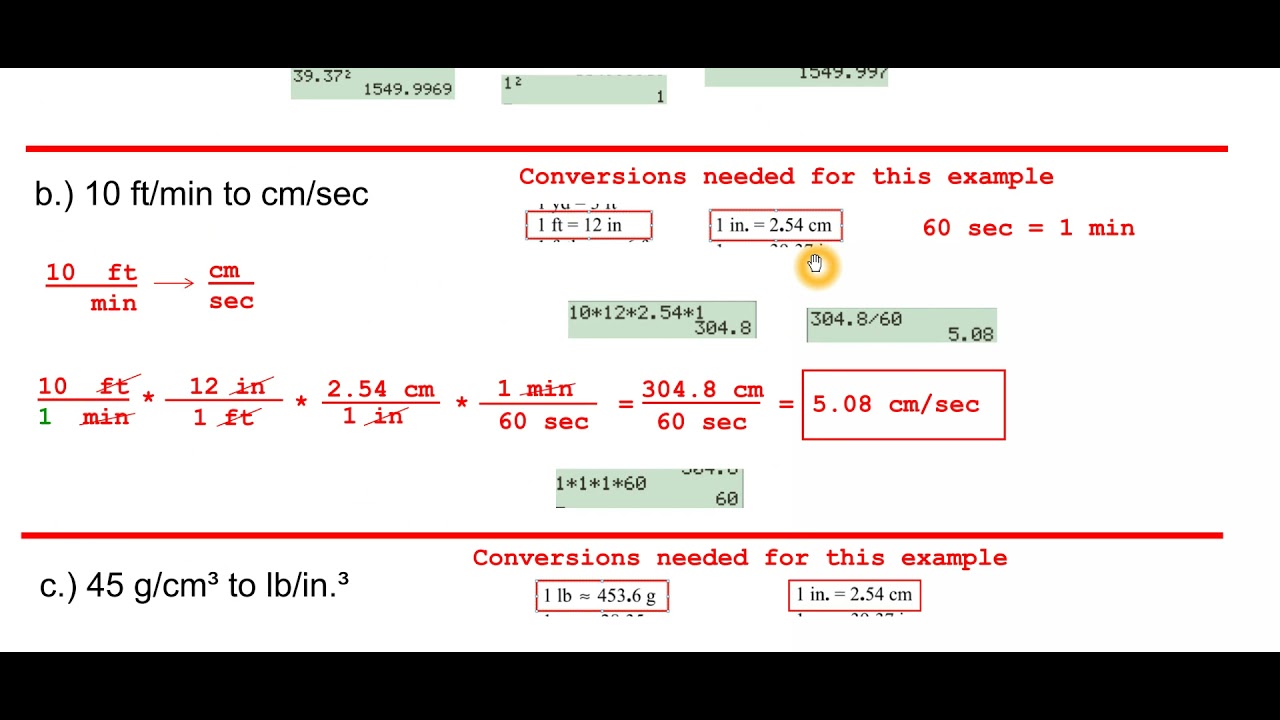 Dimensional Analysis Unit Conversion Example d YouTube