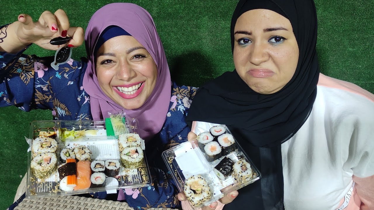 جربنا السوشي الاصلي من أوروبا لأول مرة 💃رد فعل لبني 🤣