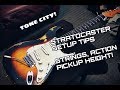 STRATOCASTER SETUP TIPS: KEEPING YOUR GUITAR TUNED UP! PICKUP HEIGHT AND STRING STRETCHING