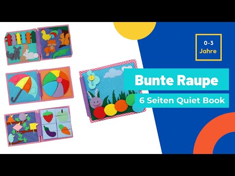 Bunte Raupe - 6 Seiten Quiet Book