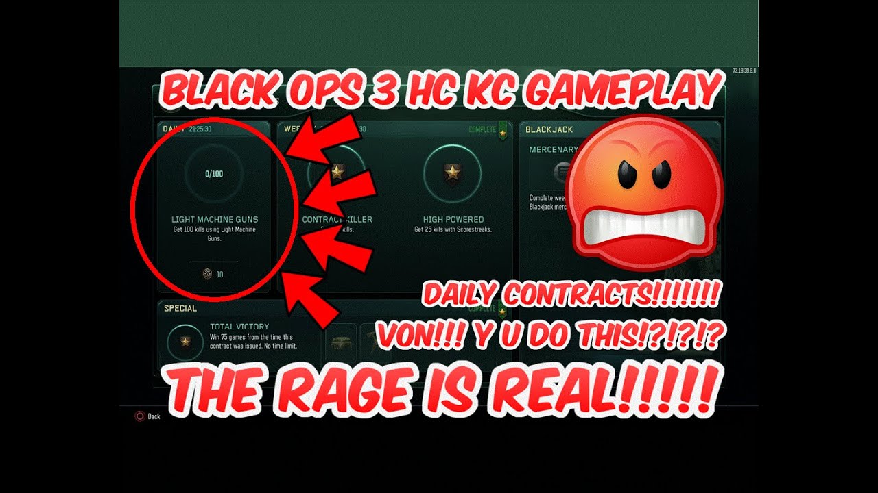 Black ops 3 Daily contracts! Y U DO THIS, VON?!?! (1080p/60fps)