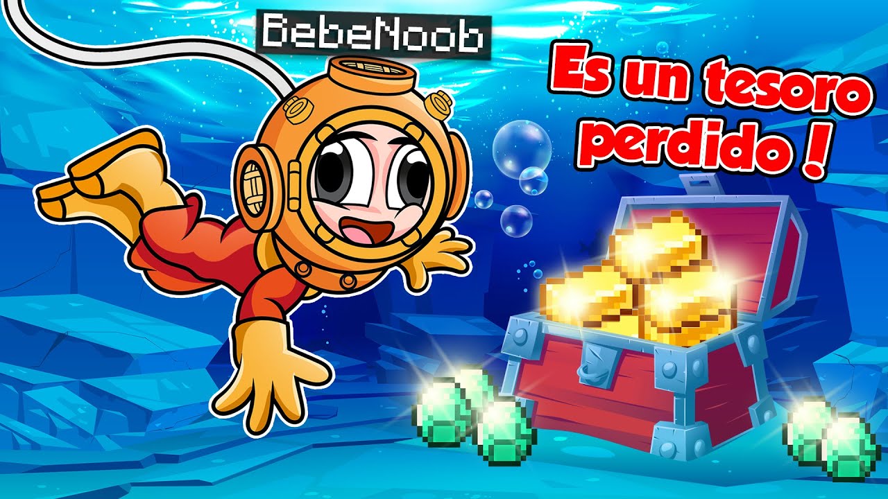 BEBE NOOB ENCONTRO EL TESORO PERDIDO BAJO EL MAR! 🌊😱 BEBE NOOB Y NOOBSI EN MINECRAFT