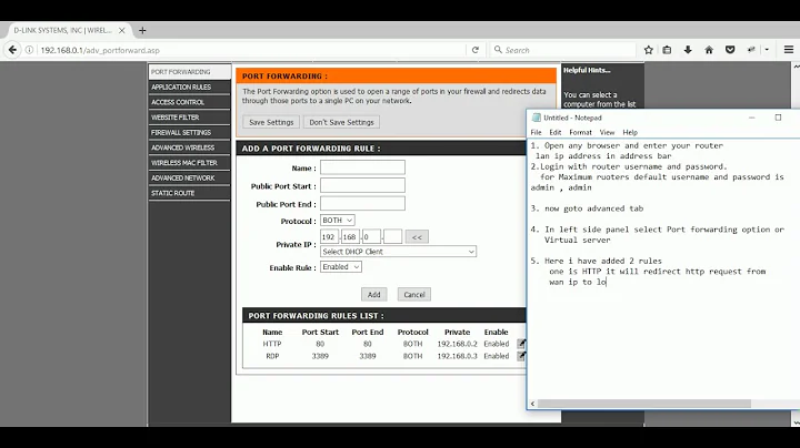 Port Forwarding with Dlink Router