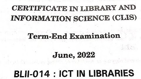 IGNOU CLIS Blii 014 answer key June 2022 exam