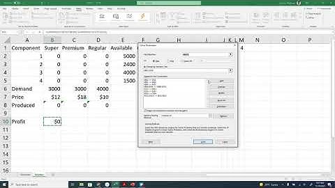 Application | Linear Programming | Problem Solving | MS Excel | Mixing Strategy | Gas, Recipe, Color
