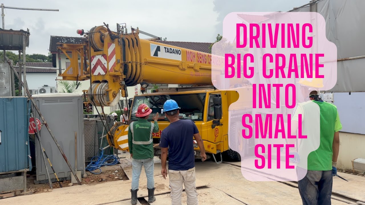 Watch Me Drive a LARGE Mobile Crane into SMALL Site | Tadano ATF110G-5