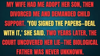 MY WIFE HAD ME ADOPT HER SON, THEN DIVORCED ME AND DEMANDED CHILD SUPPORT. YOU SIGNED THE PAPERS