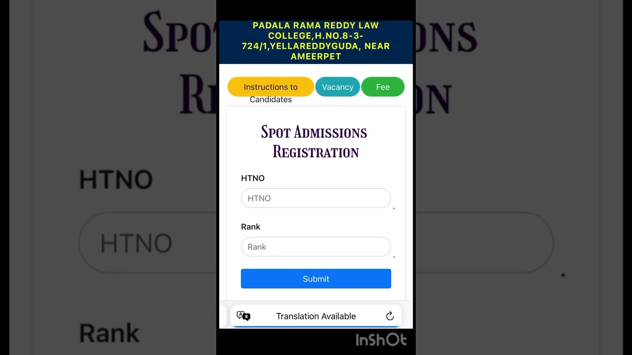 Do it now ,Spot admissions in tslawcet