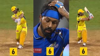 Dhoni 3 Sixes to Hardik Pandya in Last Over during CSK vs MI Match at Wankhede Stadium