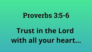 Proverbs 3:5-6 NASB Trust in the LORD with all your heart And do not...