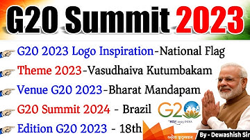 G20 Summit 2023 | India’s G20 Presidency | जी-20 शिखर सम्मेलन 2023|  Current Affairs 2023 #g20 #modi