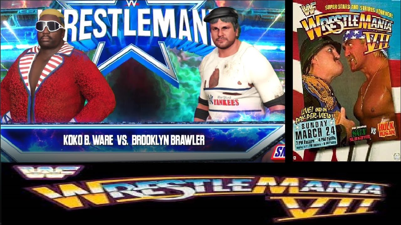 WrestleMania VII | Koko B. Ware vs The Brooklyn Brawler - YouTube