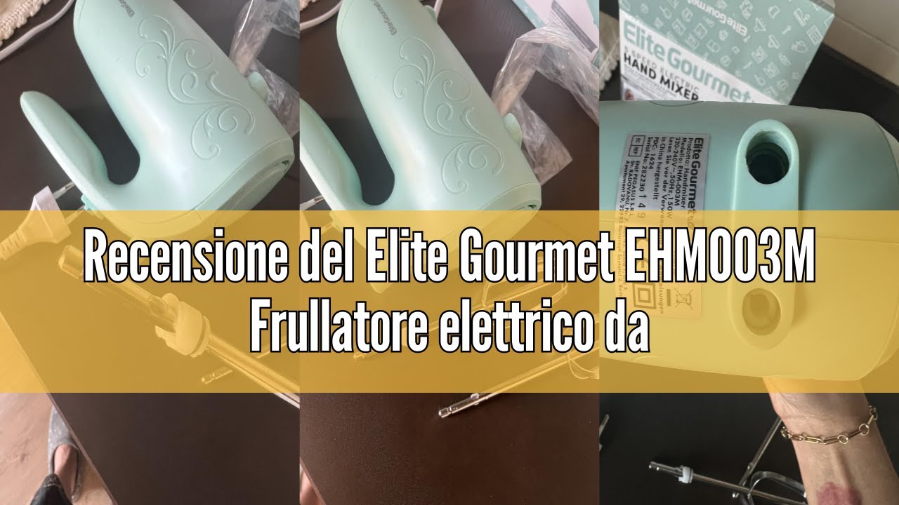 Frullatore Elettrico Maxi-Matic - 5 Velocità, 2 Fruste Larghe In Acciaio, Con Beccuccio Per Ciotola, Blu Menta - Foto 2