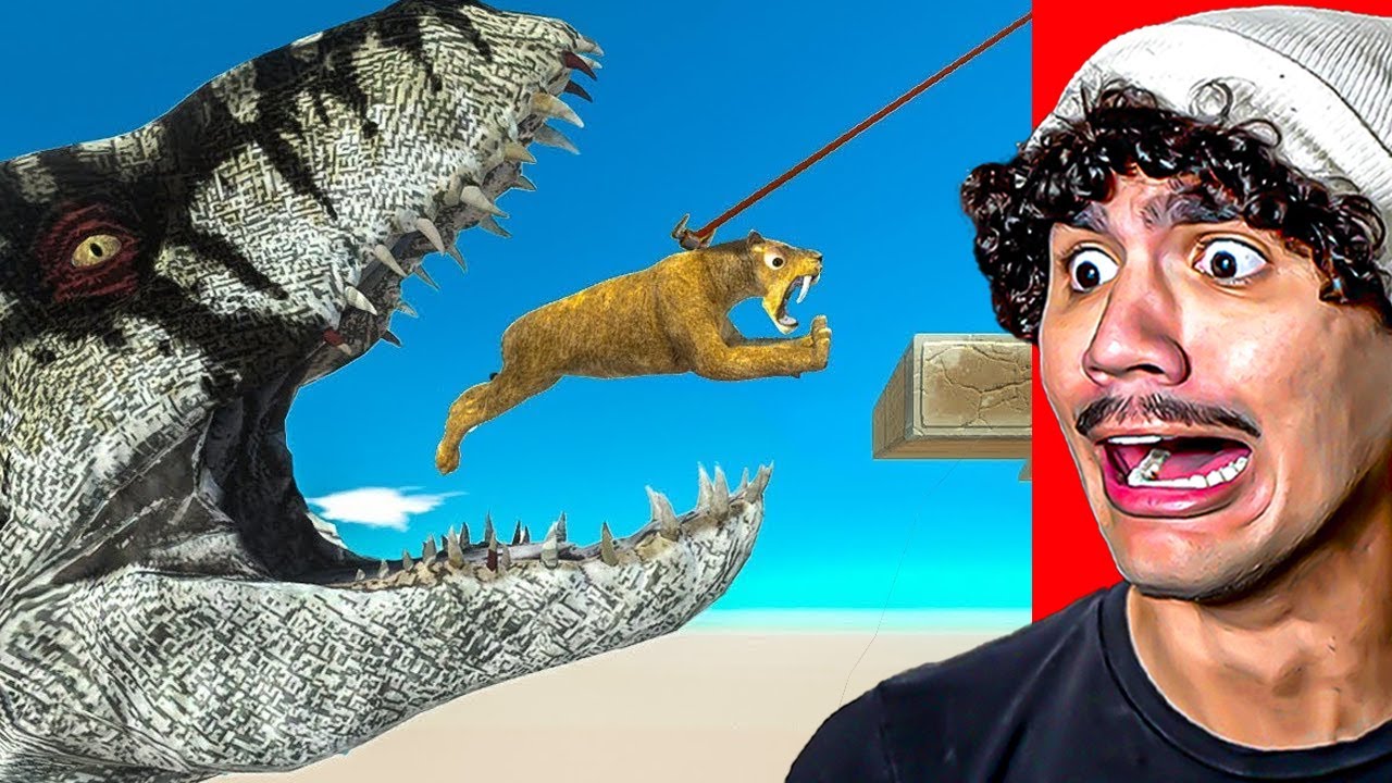 Reagindo a ANIMAIS contra um T-REX GIGANTE