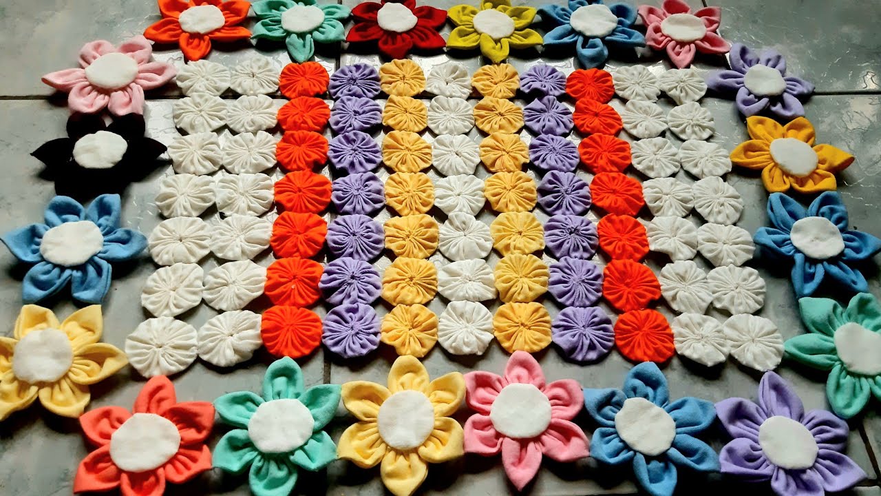 Tapete feito com fuxicos  para iniciantes