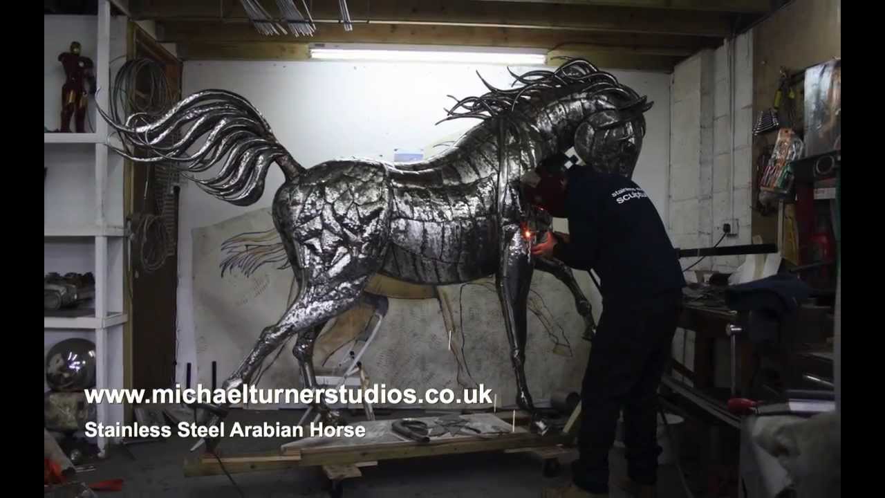 Sculpture Stainless Steel Arabian Horse YouTube