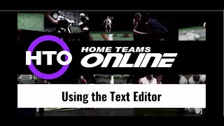 Using The Text Editor
