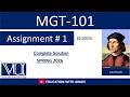MGT101(FINANCIAL ACCOUNTING) | Assignment 01 Solution | Spring 2026
