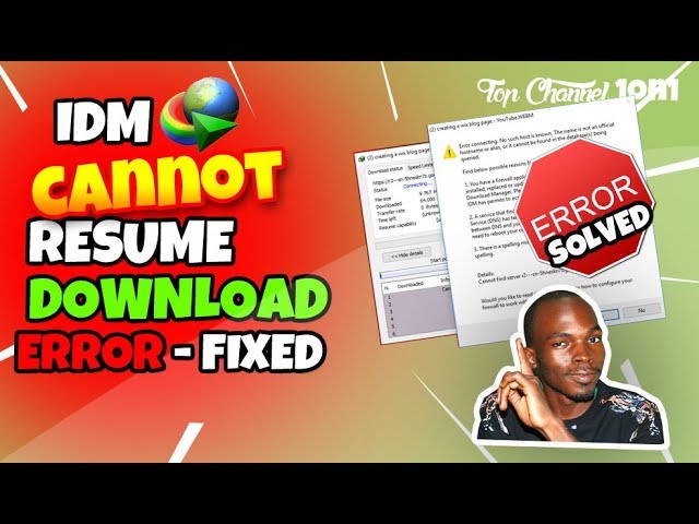 Idm Internet Download Manager Can T Resume Download Error Fixed Youtube Idm Internet Download Manager Can T Resume Download Error Fixed Youtube