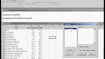 Correlation with MINITAB (use Full Screen)