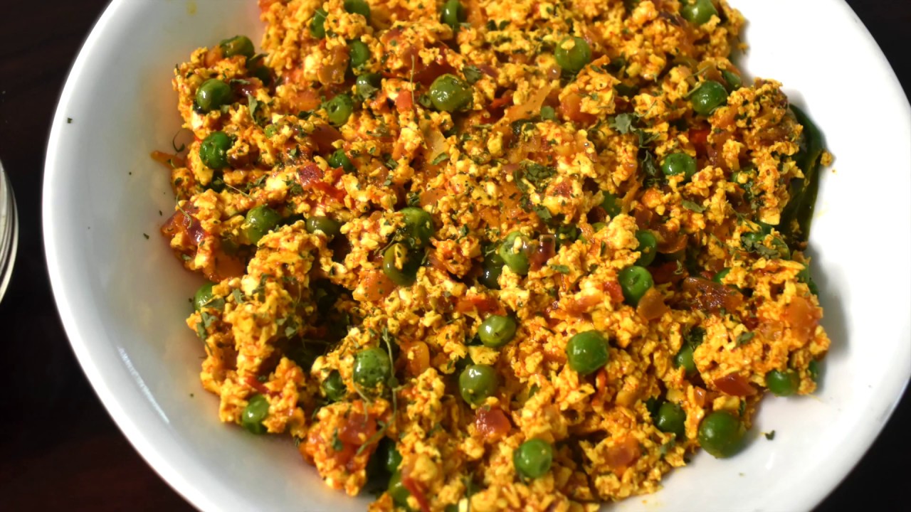 PANEER MUTTER BHURJI RECIPE/COTTAGE CHEESE & PEAS RECIPE - YouTube