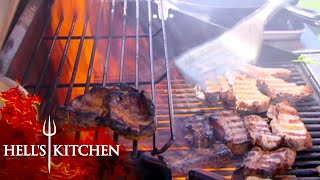 Black Jackets Cook At A Football Game | Hell's Kitchen