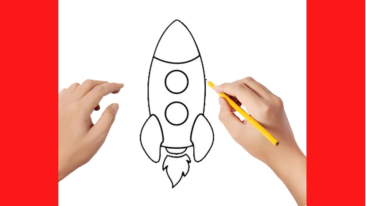 HOW TO DRAW ROCKET DRAWING EASY STEP BY STEP