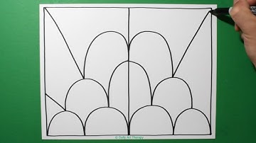 Daily Line Illusion #225 / Treetops 3D Pattern / Satisfying Spiral Drawing / Art Therapy