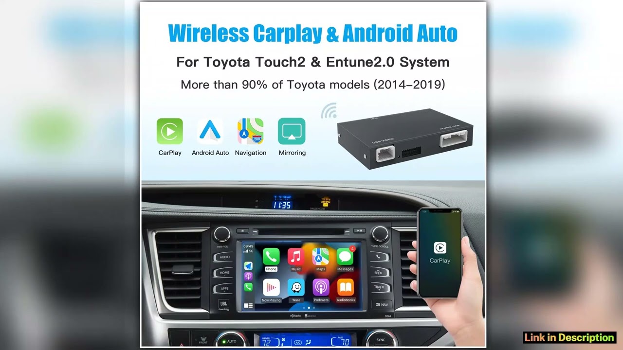 Wireless CarPlay For TOYOTA 20142019 HIGHLANDER 4Runner Tundra RAV4 Tacoma Land Curiser Prado Auris