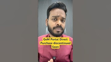 GeM Portal Direct Purchase Discontinued Soon ? Categories only bid error ya update #shorts