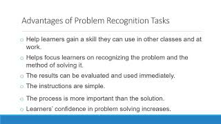 Problem Recognition Tasks