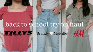 back to school try on haul (brandy melville, h&amp;m, tilly&#39;s, and more!)