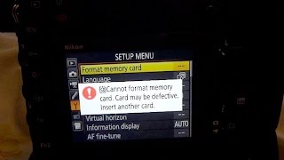 D500 very rare Format-SD card 'ERROR', just turn off and on.