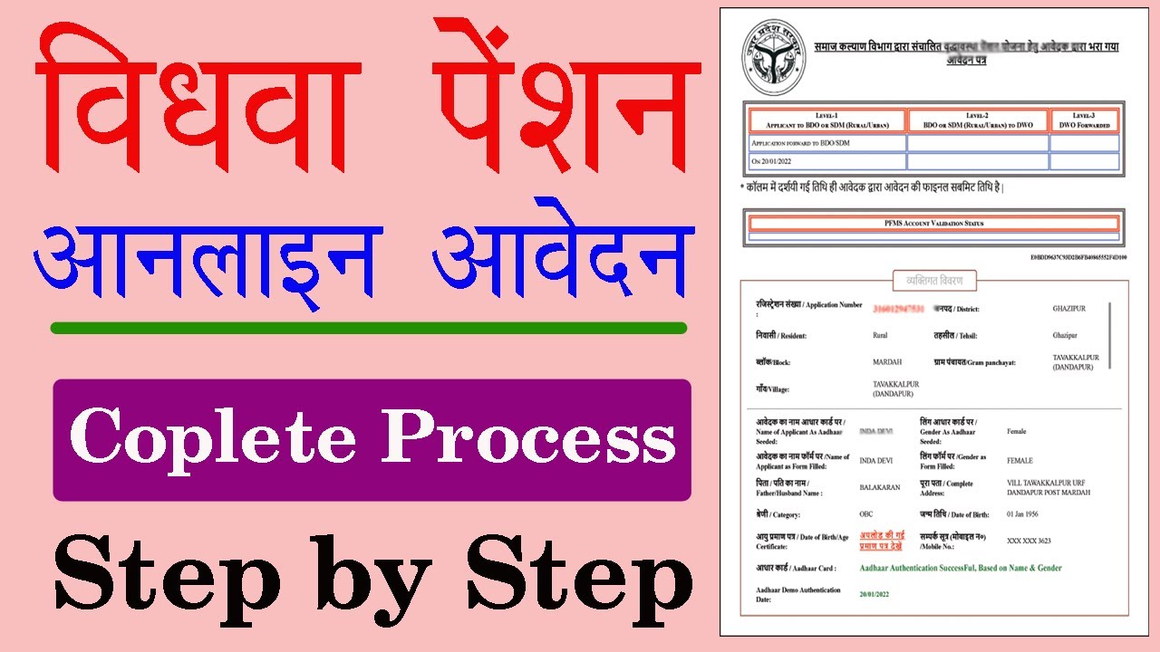 Widow pension apply online Widow Pension Vidhwa pension वृद्धा