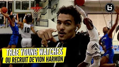 Trae Young Watches OU Recruit De'Vion Harmon Put O...