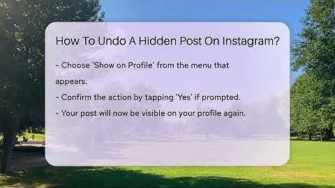 How To Undo A Hidden Post On Instagram? - Everyday-Networking