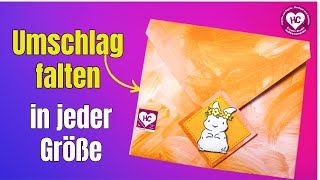 Umschlag basteln mit Verschluss - super einfache Origami-Technik