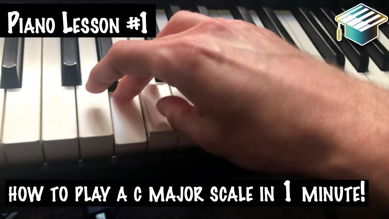 Piano Lessons For Beginners - How to Play a C Major Scale in 1 minute ...