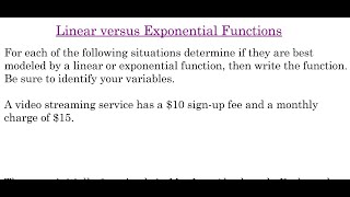 Famous Linear versus Exponential Functions Net Worth