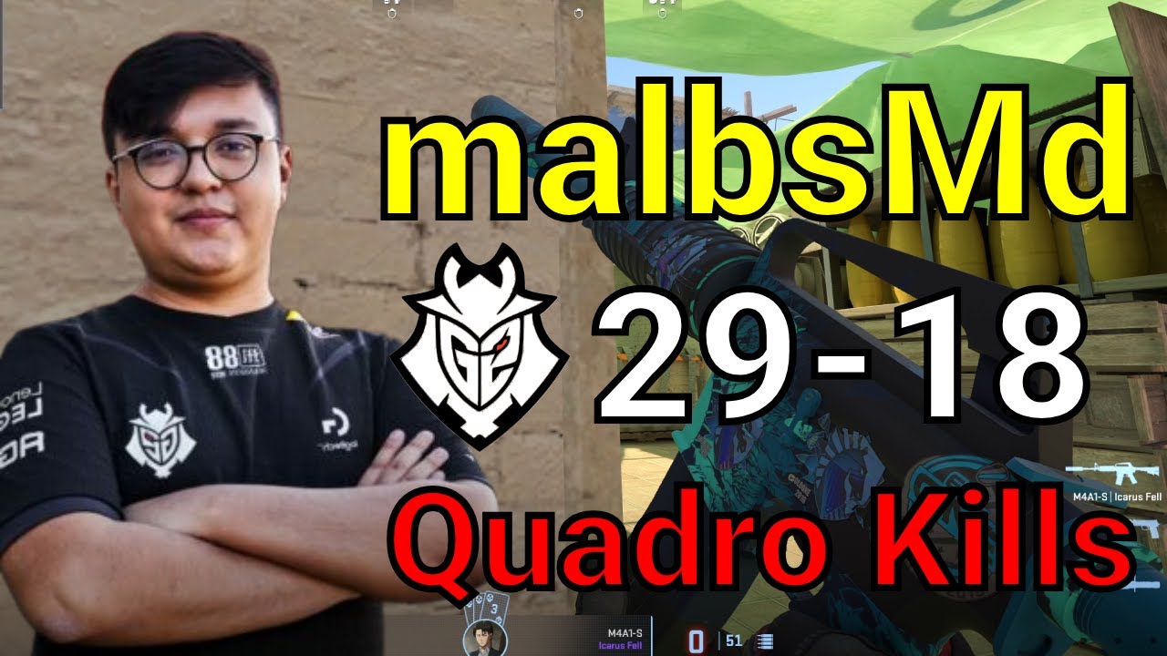 CS2 G2 malbsMd pov Faceit Mirage (29-18) 2 Triple Kills! & Quadro Kills! | Jun 29, 2024 | 