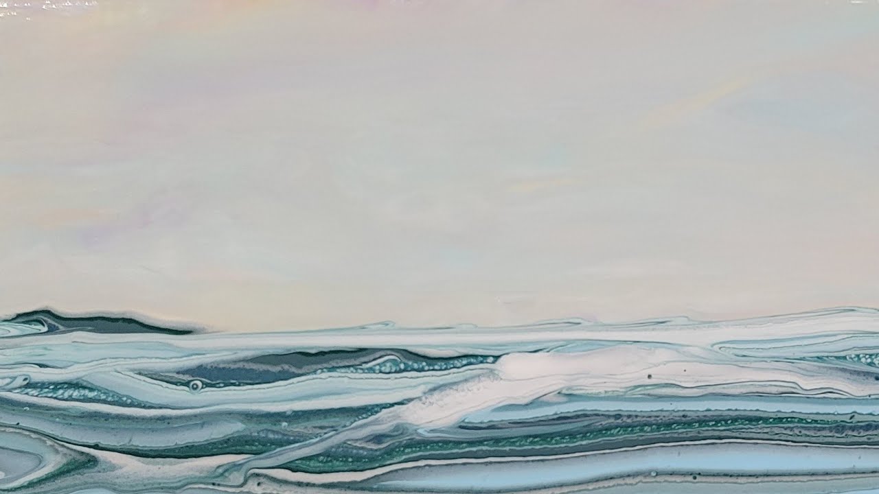 (272) ACRYLIC POURING - SEASCAPE Using Gen Craft Pouring Paints, Extended. Wild Ride!