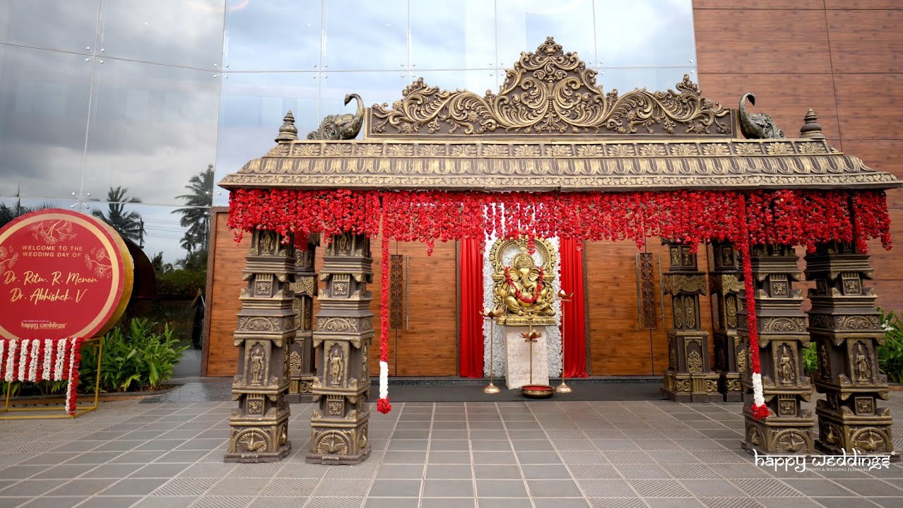 Traditional Wedding Stage Decoration & Events at Uday Palace, Kowdiar, Trivandrum  by Happy Weddings