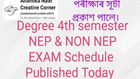 Kkhsou Degree 4th semester NEP And Non NEP Exam Time Table Published Today 