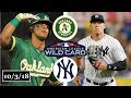 Oakland Athletics vs New York Yankees Highlights || AL Wild Card Game || October 3, 2018