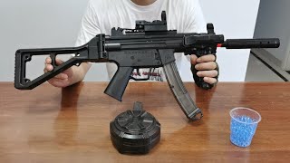 MP5K Gel Blaster with Drum Unboxing 2022   Electric Splatter Ball Toy Gun