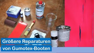 Größere Reparaturen und Klebearbeiten bei GumotexBooten mit GrabnerWerkstättenkleber