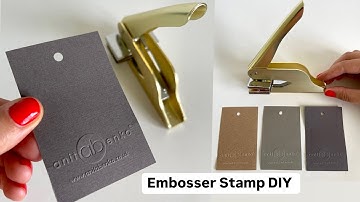 How to use Embosser Stamp tool, Paper Embossing,  Personalised Business Logo card DIY, Anita Benko