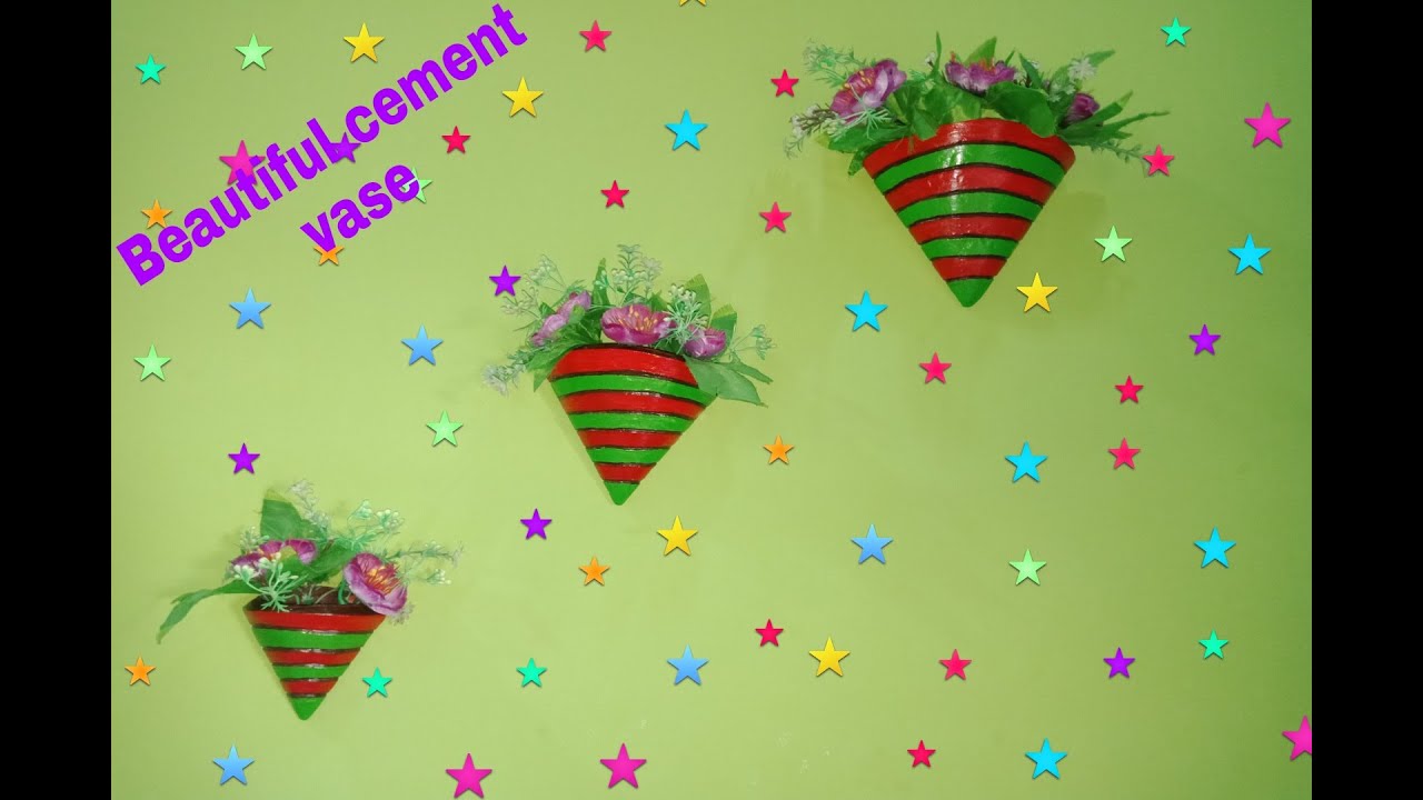 DIY making cement vase at home...... - YouTube